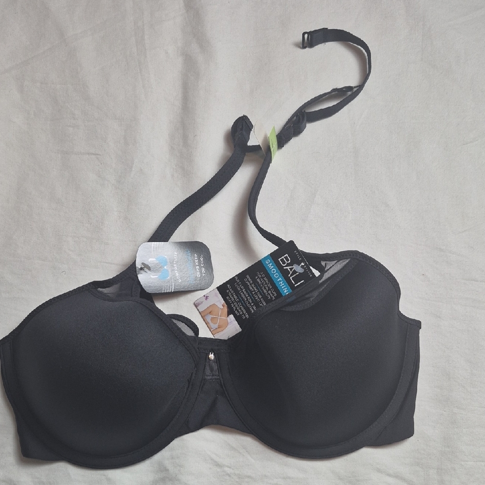 Bali Black Smooth T-Shirt Bra with Underwire